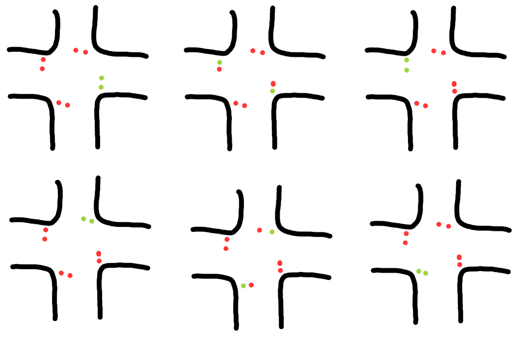 6 step 4 way intersection